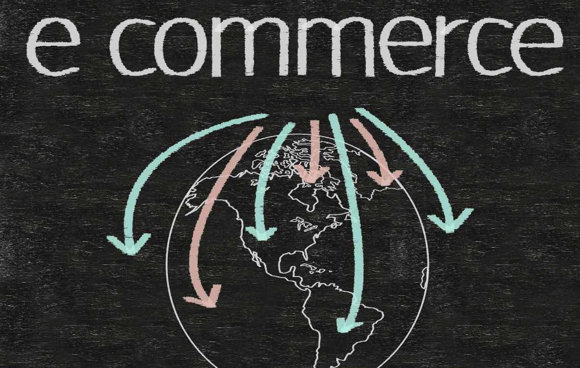 Ecommerce arrows pointing to globe